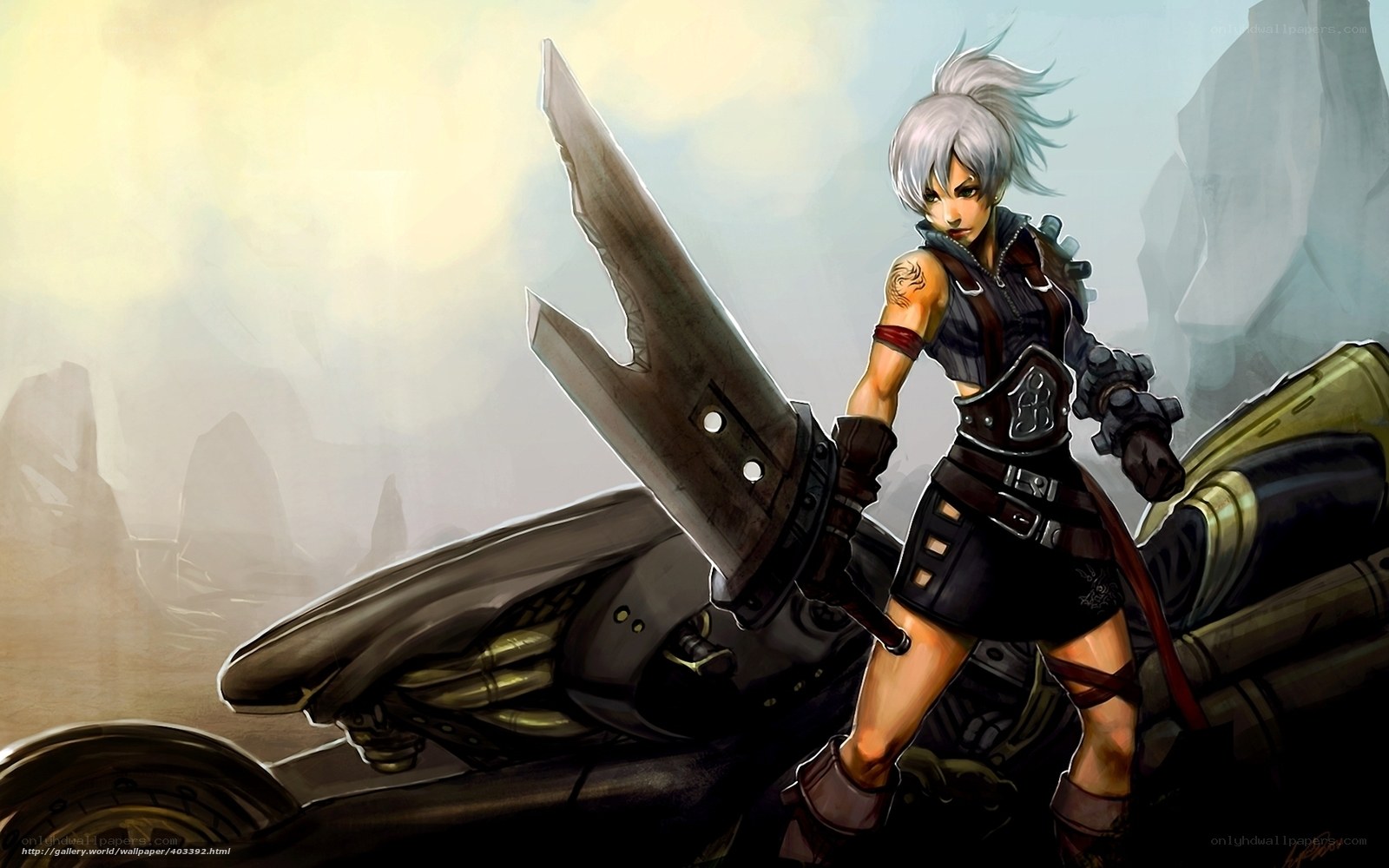 silver-haired warrior with large sword