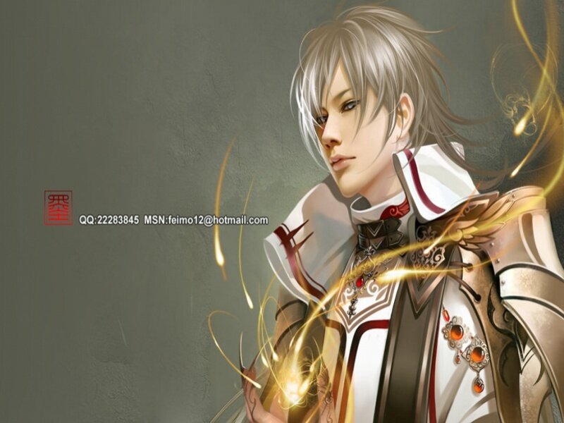 silver-haired warrior with magic