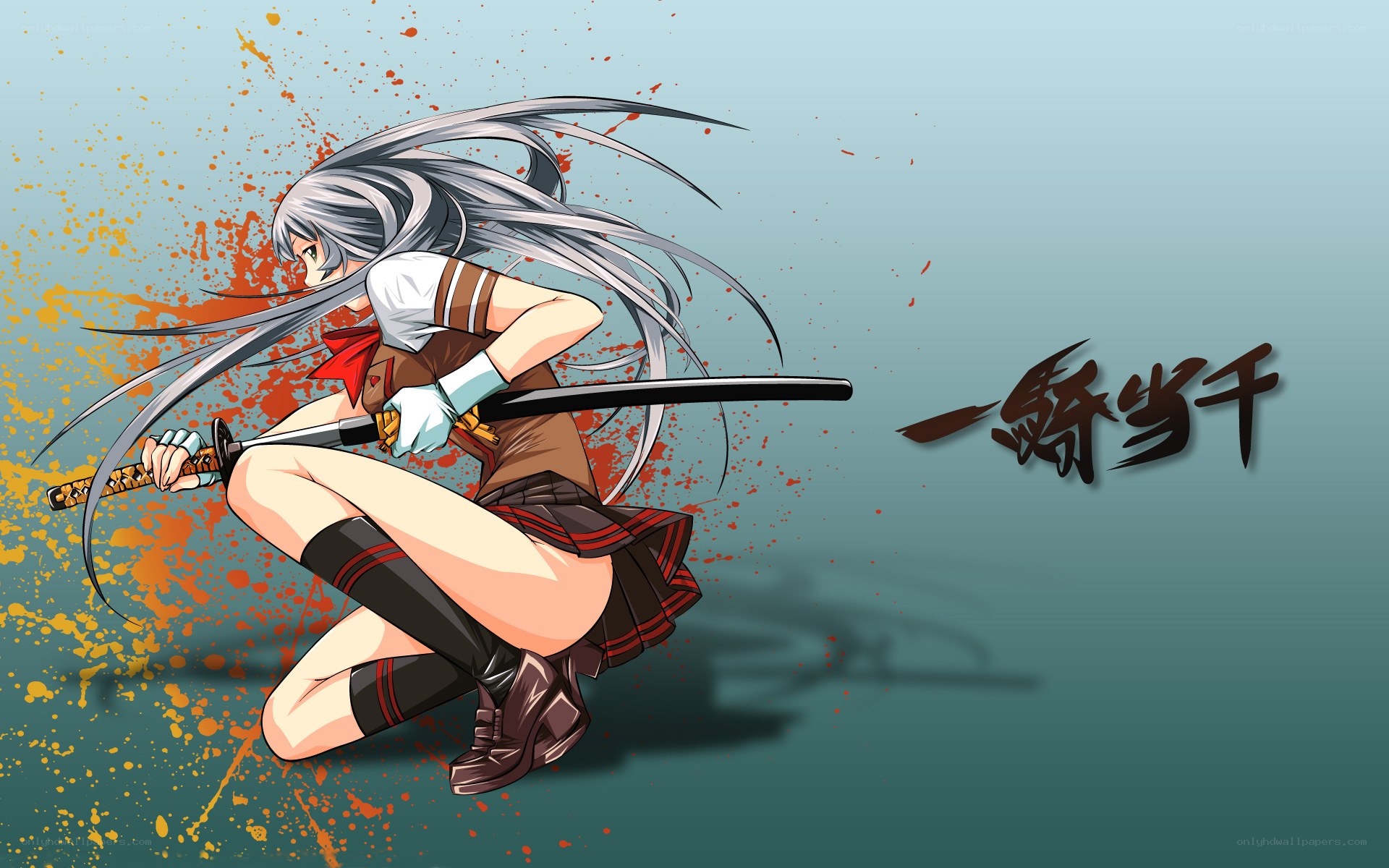 silver-haired warrior with sword