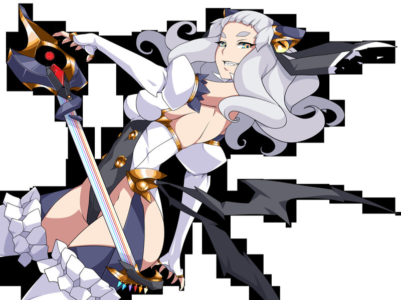 silver-haired warrior with sword