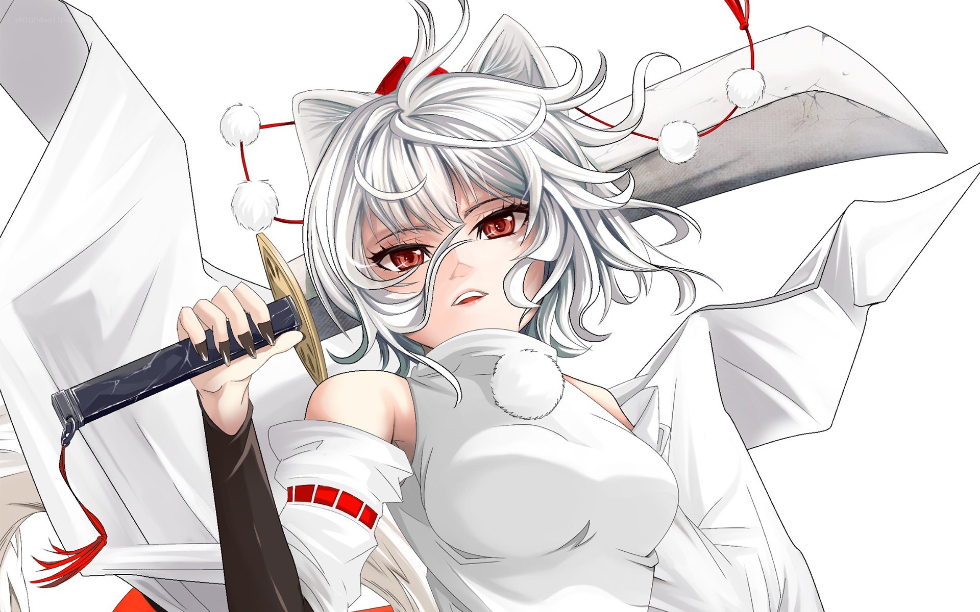 silver-haired warrior with sword