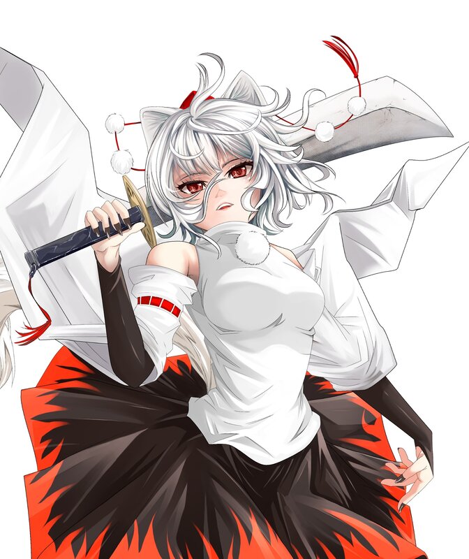 silver-haired warrior with sword