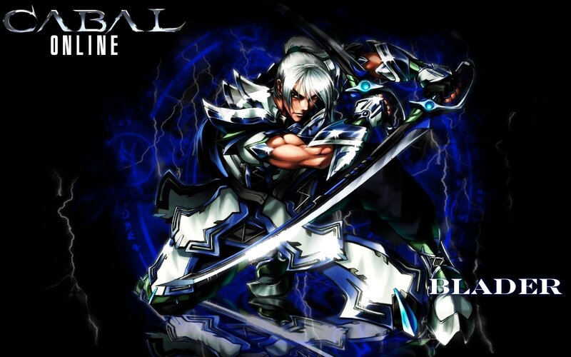 Silver-haired Warrior with Sword — Blue