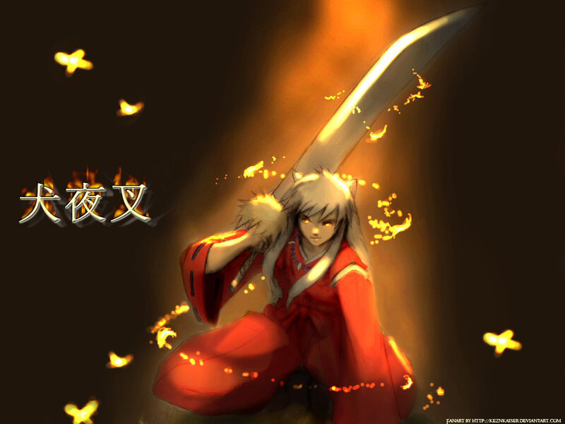 Silver-haired Warrior with Sword — Red