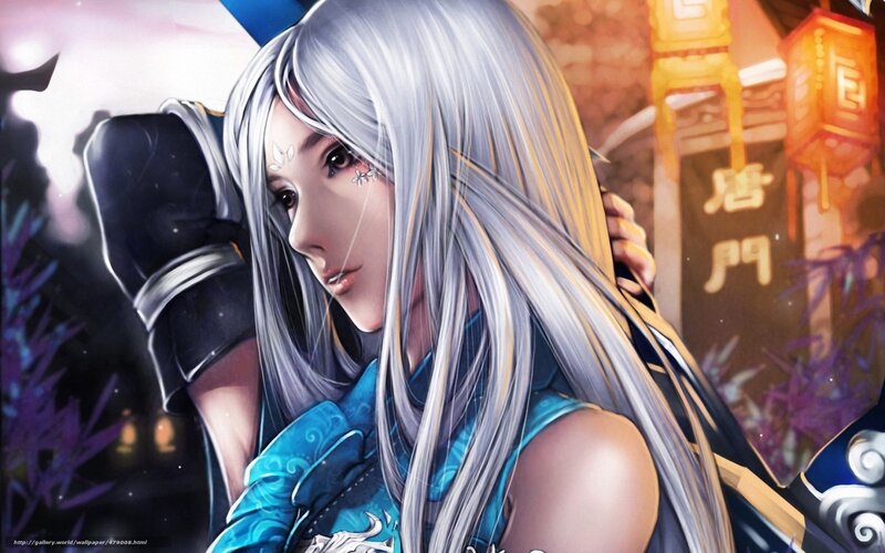 silver-haired warrior woman