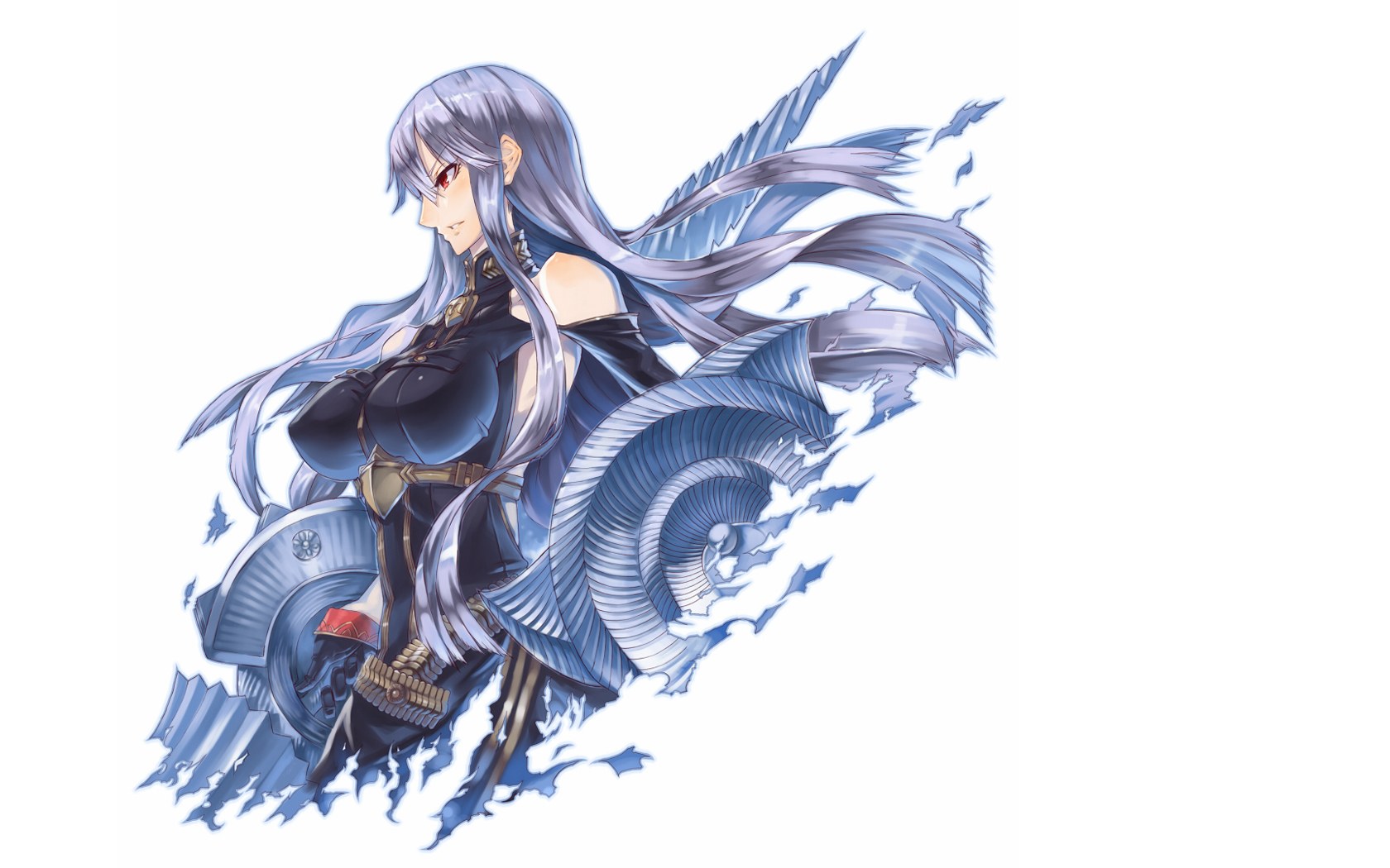 silver-haired warrior woman