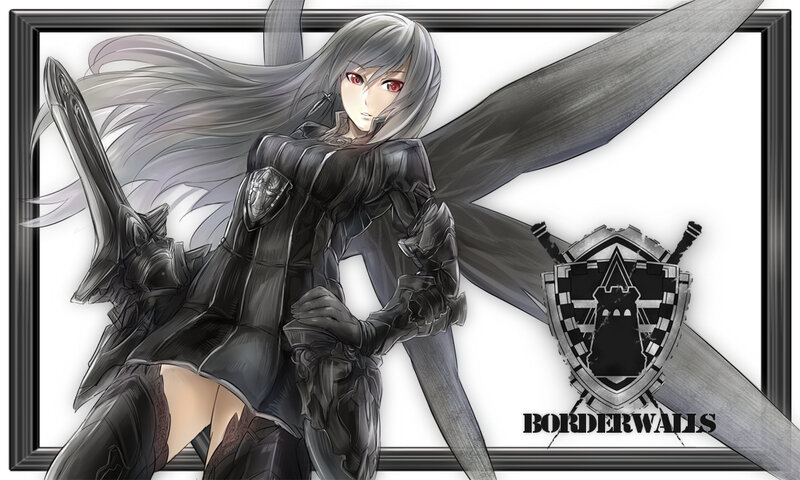 Silver-haired Warrior Woman — Black