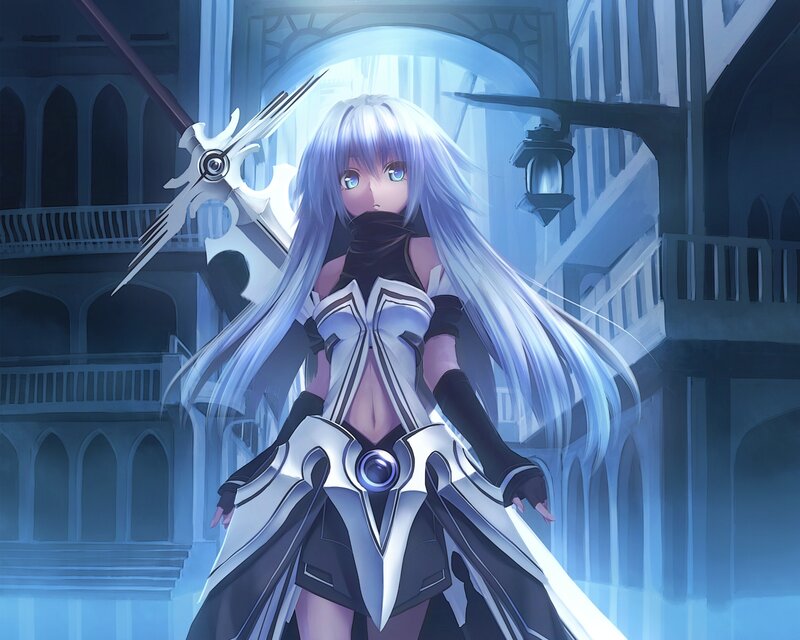 Silver-haired Warrior Woman — Blue