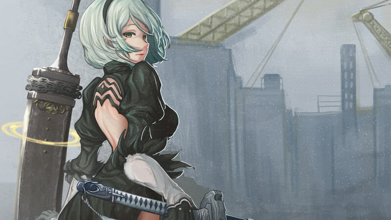 Silver-haired Warrior Woman — Gray, Dramatic, Winter