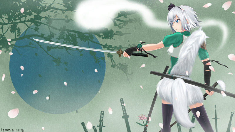 Silver-haired Warrior Woman — Green