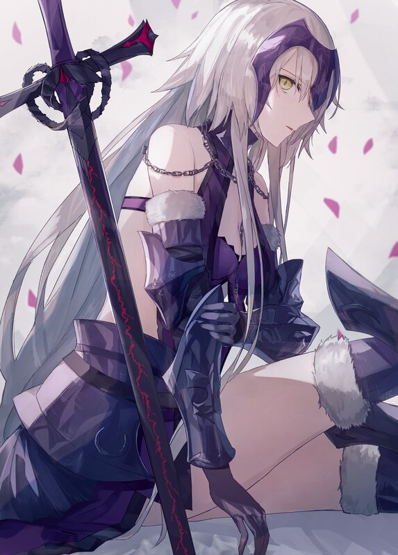 Silver-haired Warrior Woman — Purple