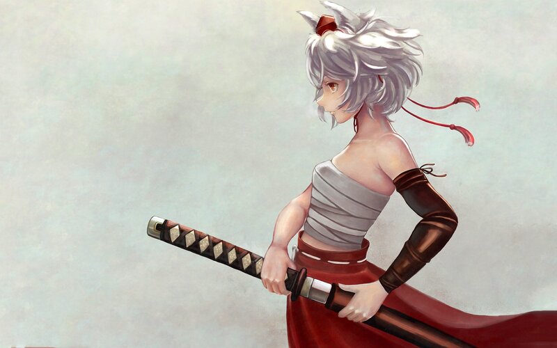 Silver-haired Warrior Woman — White, Calm