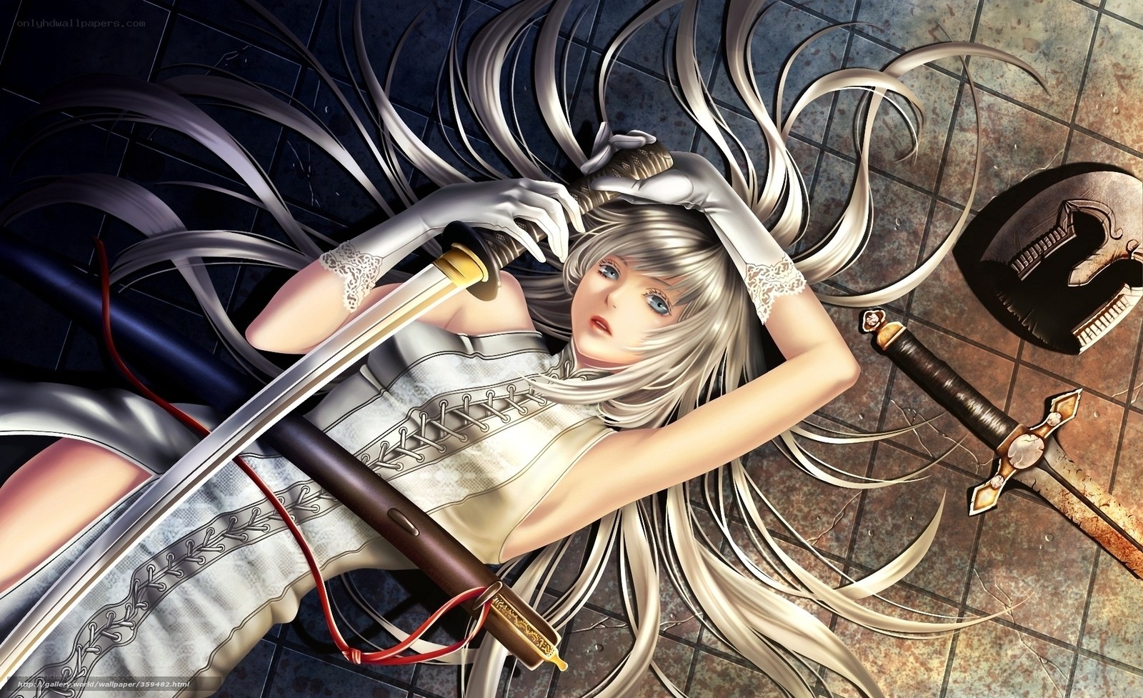 silver-haired warrior woman