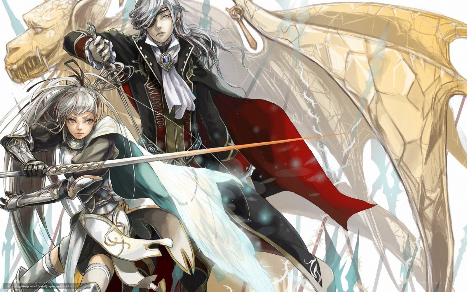 silver-haired warriors in battle
