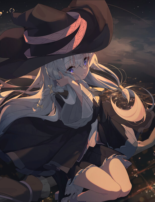 Silver-haired Witch Girl — Black