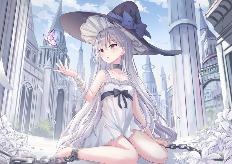 Silver-haired Witch Girl — White