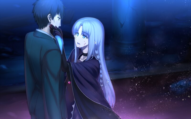 Silver-haired Woman Holding Man