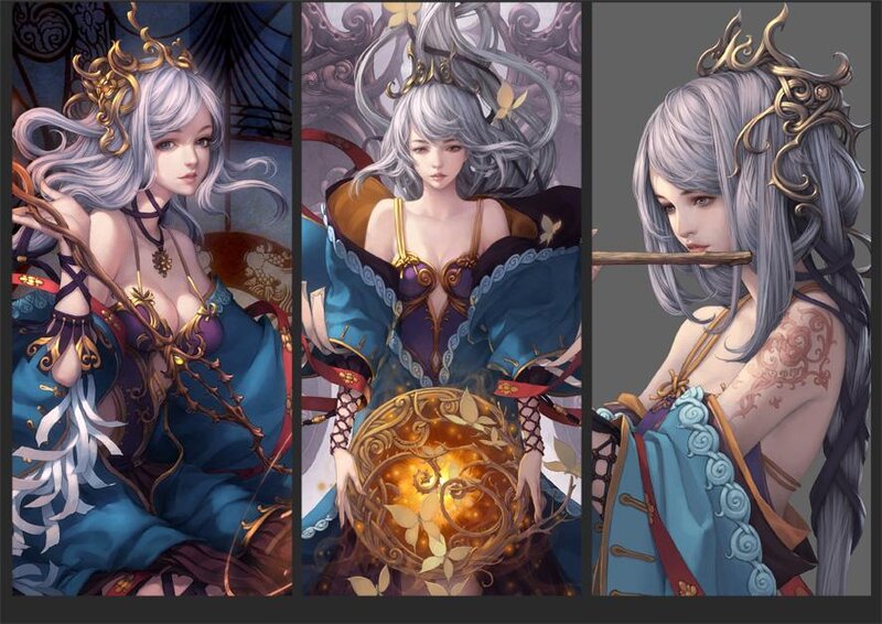 Silver-haired Woman in Blue