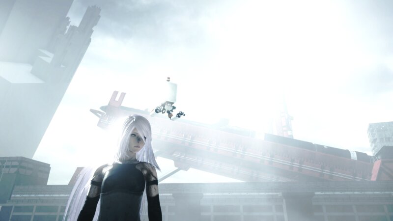 Silver-haired Woman in City