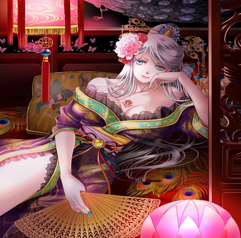 Silver-haired Woman in Kimono