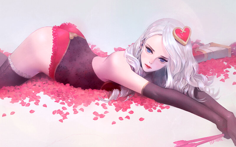 Silver-haired Woman in Lingerie