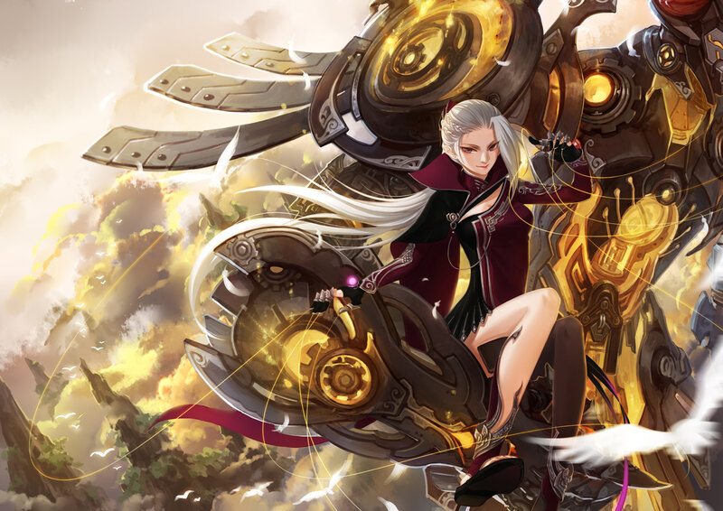 Silver-haired Woman on Mech