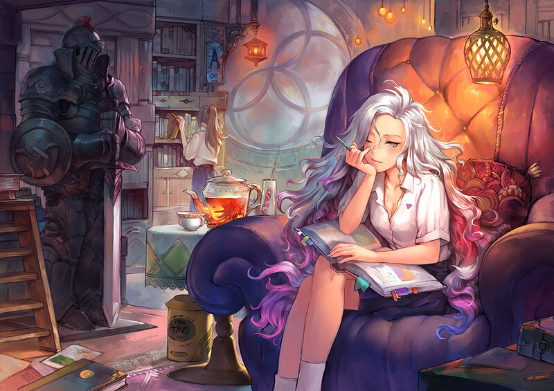 Silver-haired Woman Reading