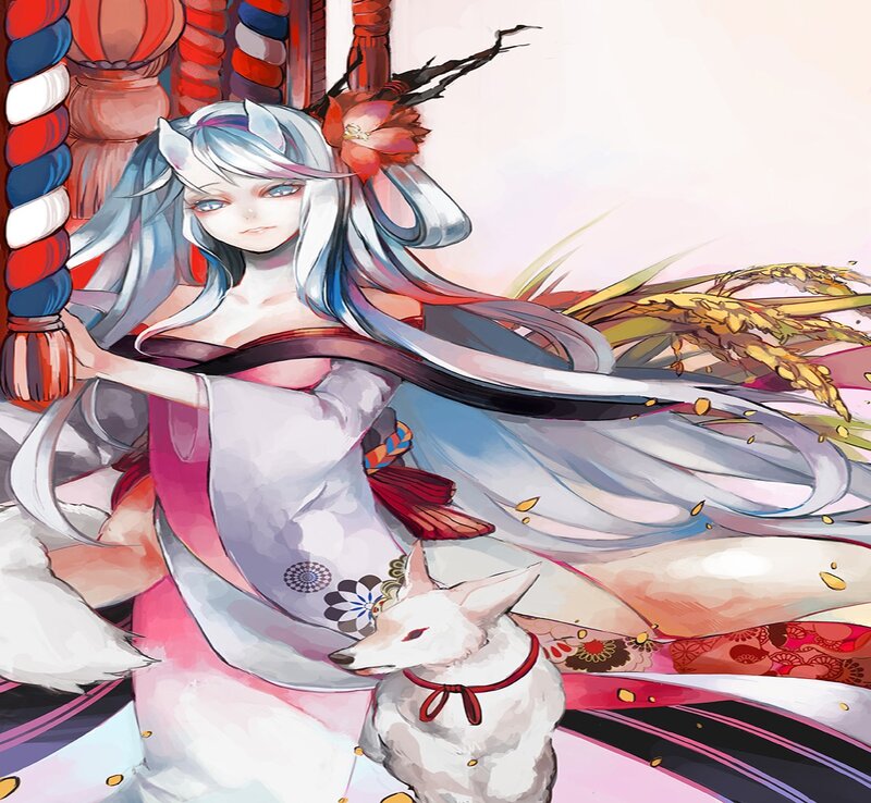Silver-haired Woman with Fox