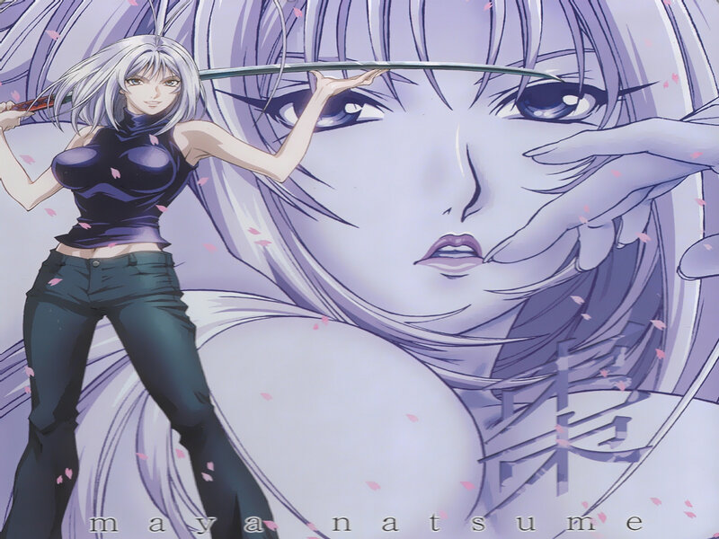 Silver-haired Woman with Sword — Purple, Dramatic, Spring