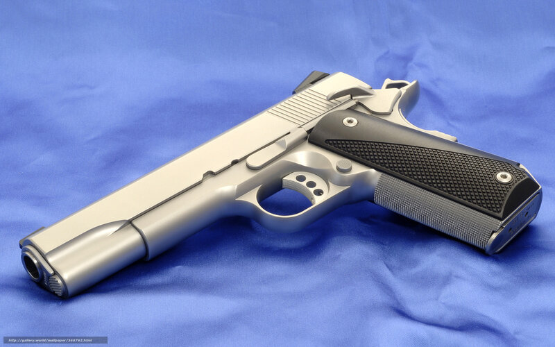 Silver Handgun — Blue