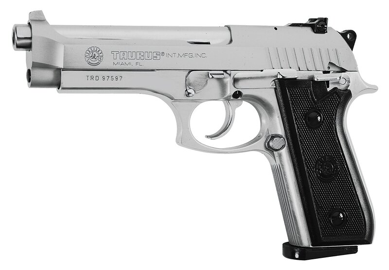 Silver Handgun — Neutral, Photograph, Black Grip