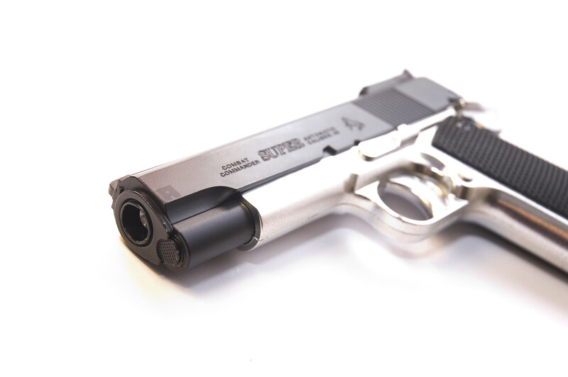 Silver Handgun — White