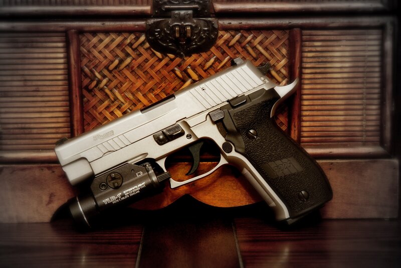 Silver Handgun with Light
