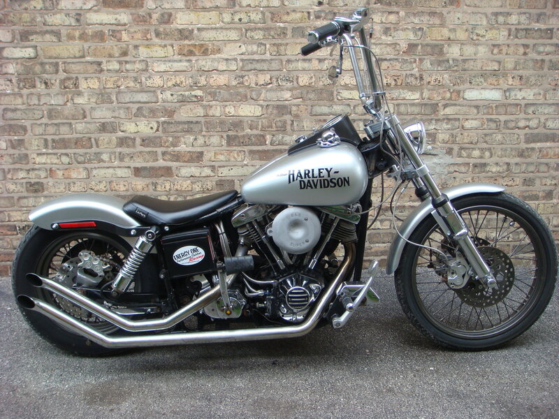 Silver Harley-davidson Motorcycle — Neutral, Photograph, Brick Wall