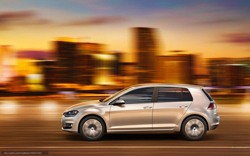 Silver Hatchback Car — Dynamic, Sunset