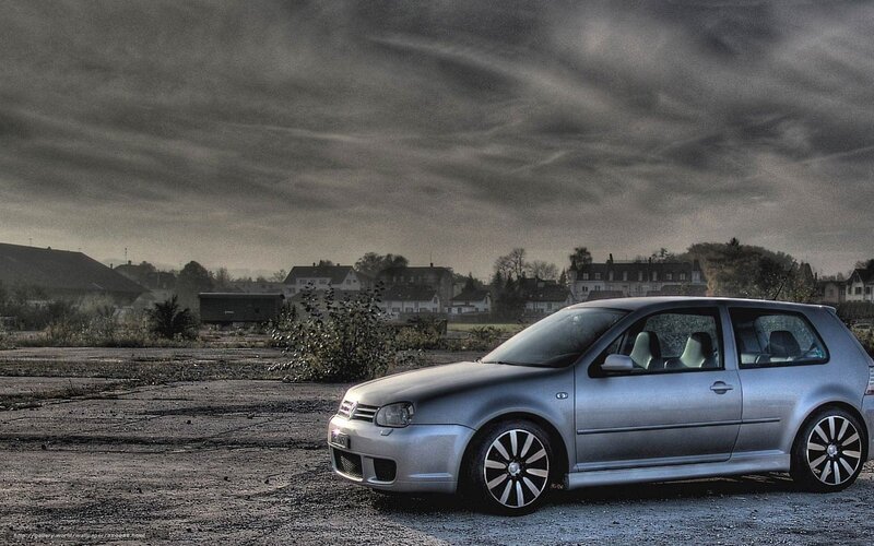 Silver Hatchback Car — Gray, Dramatic, Morning