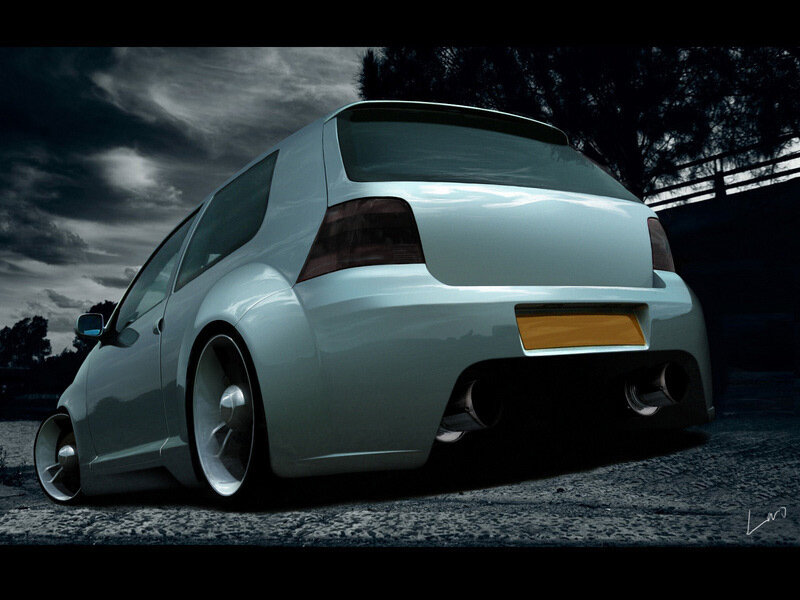 silver hatchback car rear view