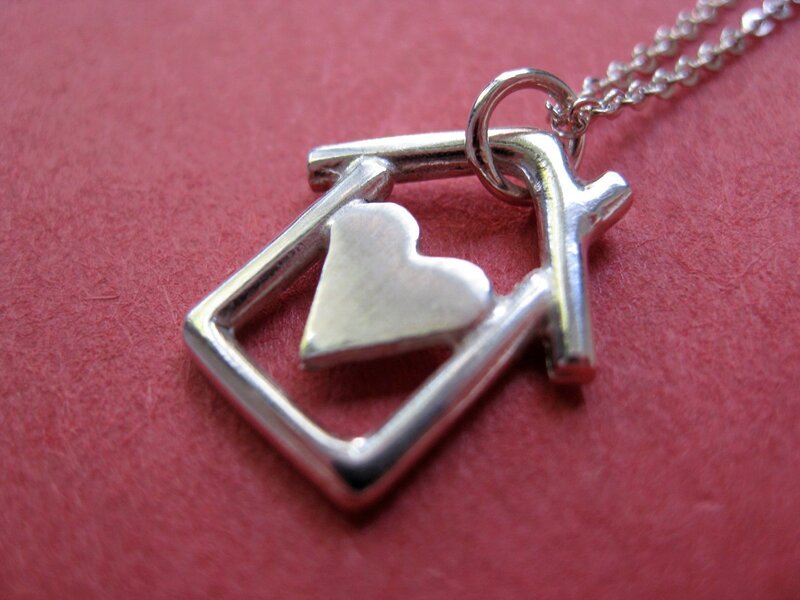 Silver Heart House Pendant