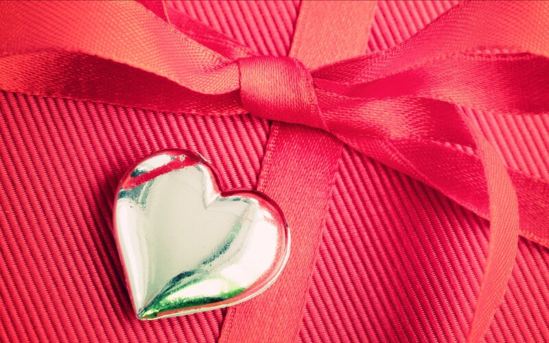 Silver Heart on Ribbon