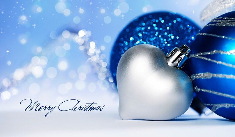 Silver Heart Ornament — Blue