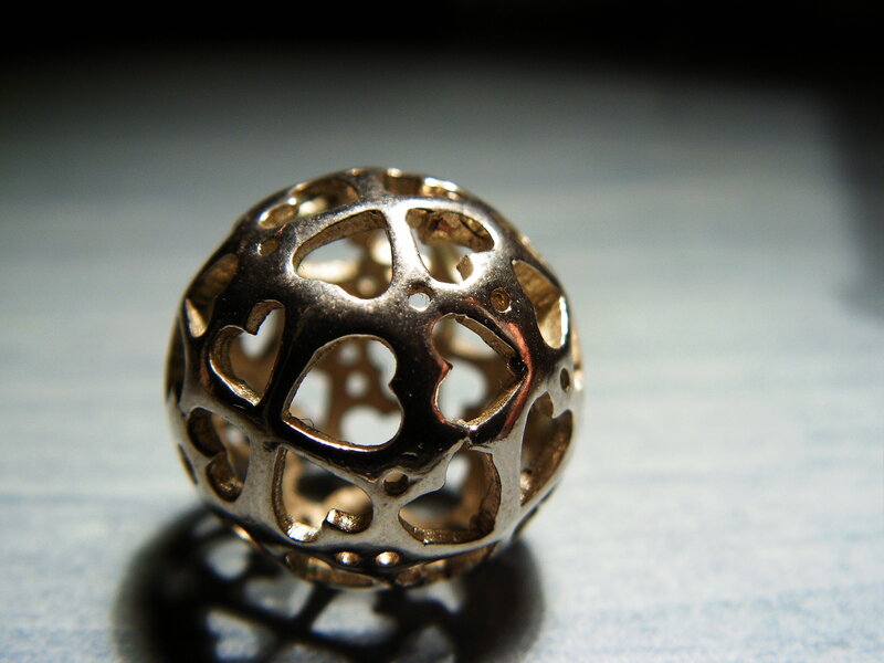 Silver Heart-shaped Bead