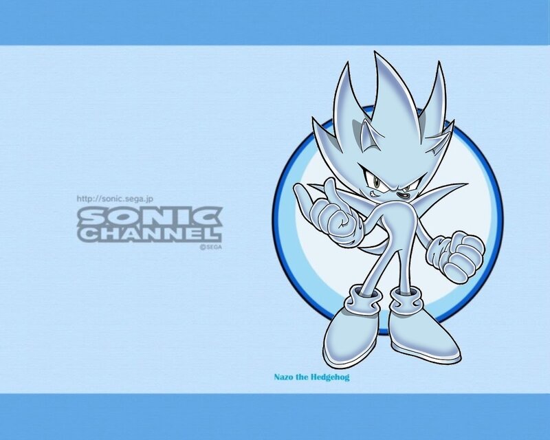 Silver Hedgehog Character — Blue, Confident, Digital Art, Logo, Text