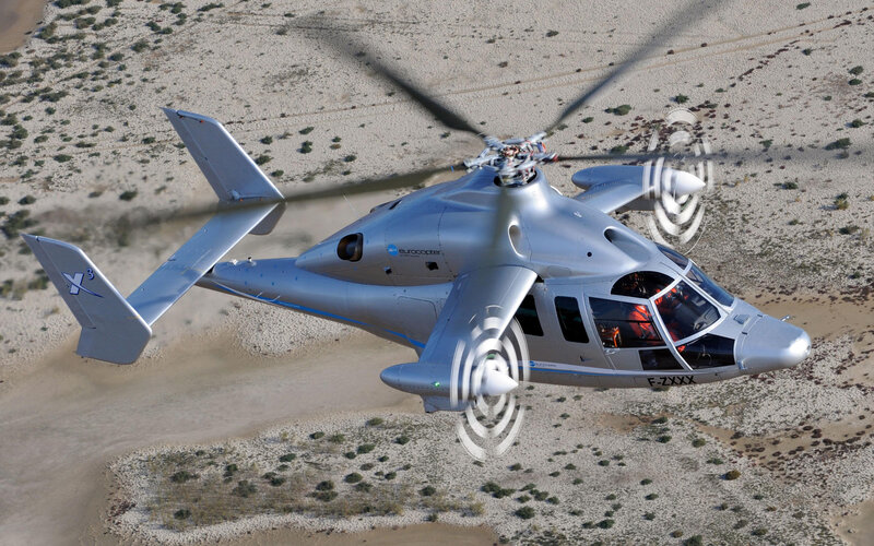 Silver Helicopter in Flight — Dynamic