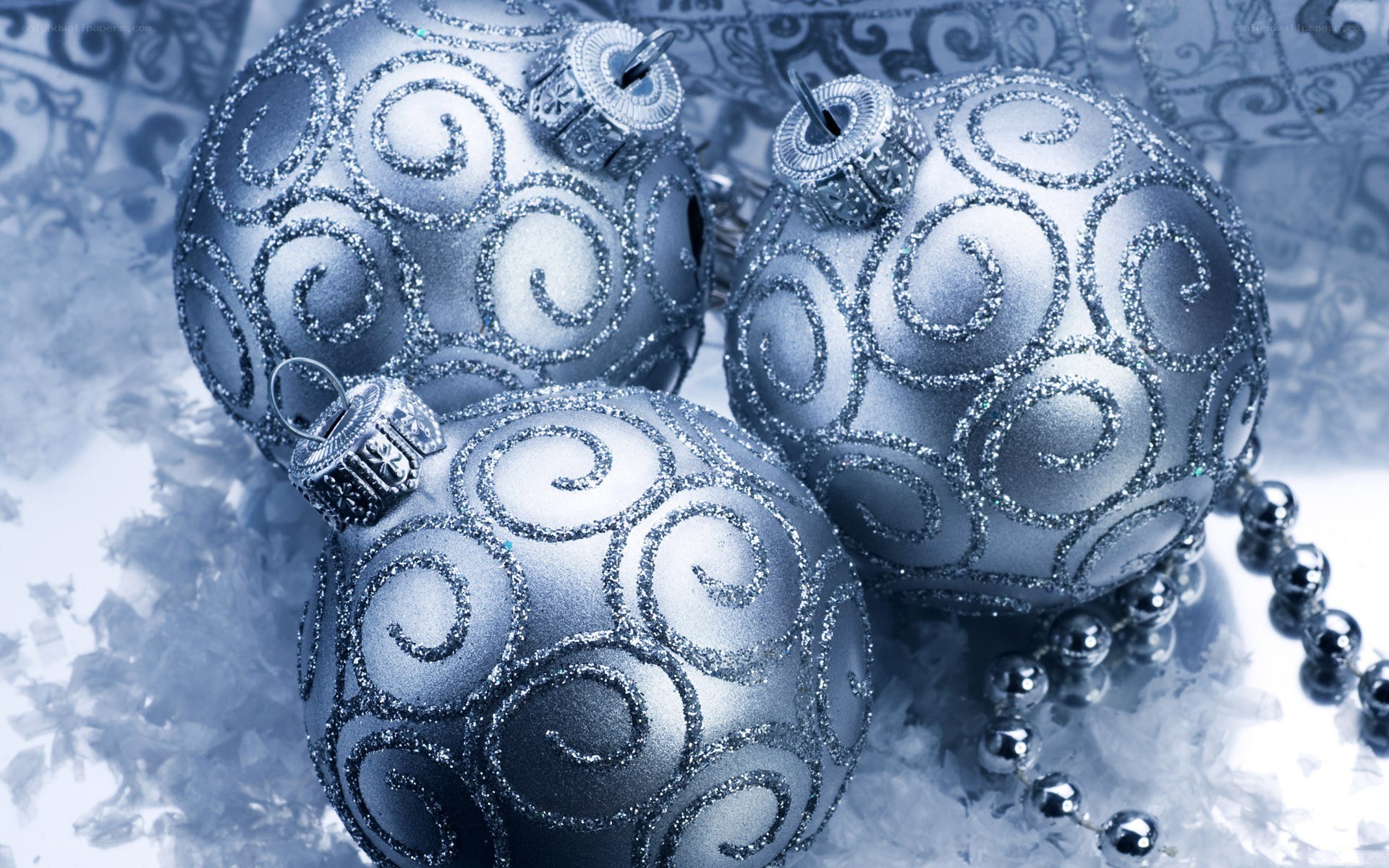 silver holiday ornaments