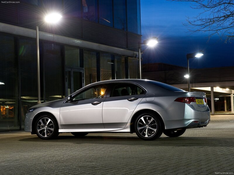 Silver Honda Accord at night