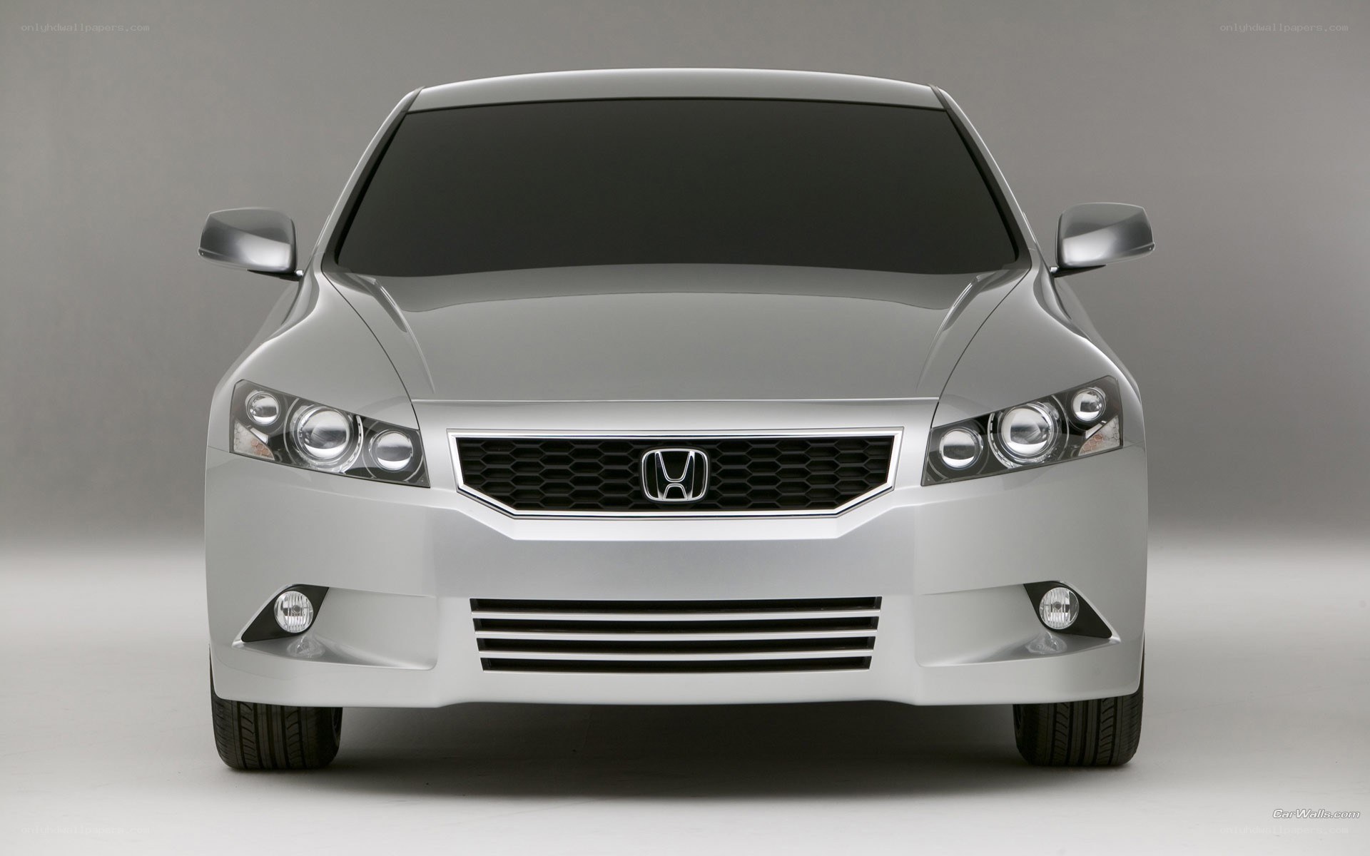 silver honda car front view