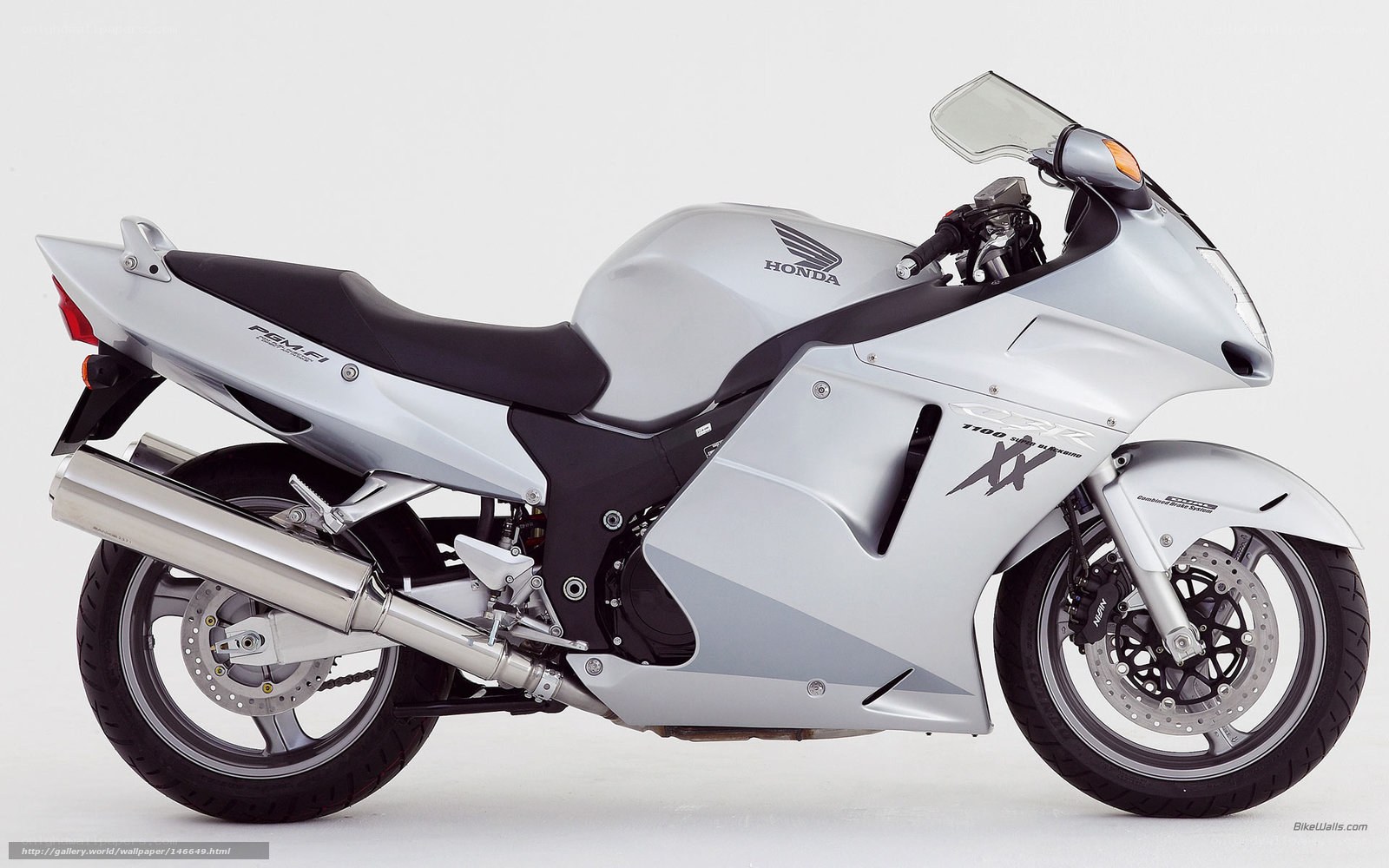 Silver Honda CBR1100XX motorcycle