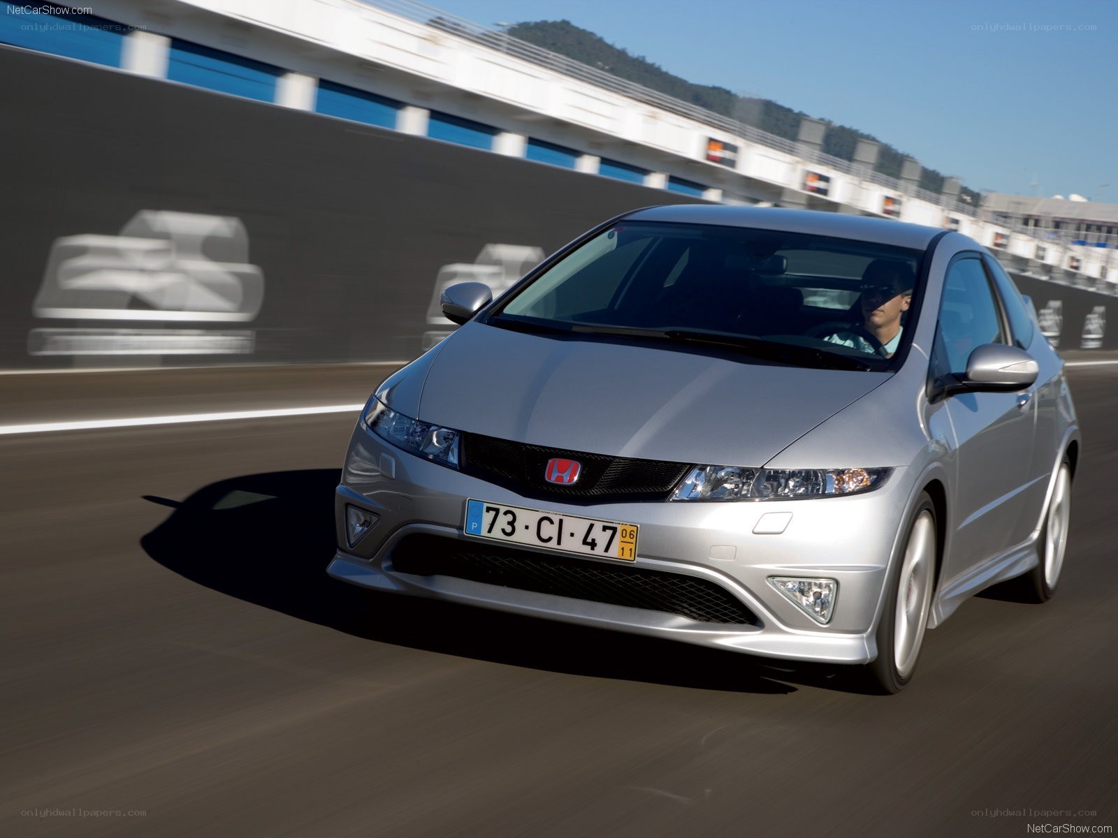 silver honda civic on racetrack