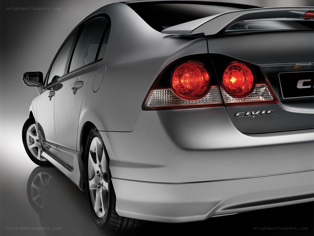 silver honda civic rear view