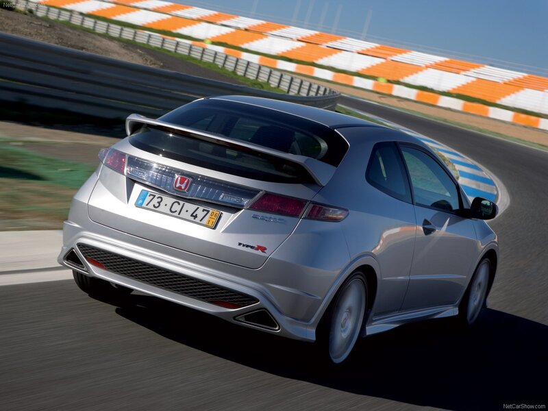 silver honda civic type r on racetrack
